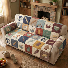 Load image into Gallery viewer, Baking Memories: A Cozy Tribute - Personalized Quilted Sofa Cover for Baking Lovers Sofa Cover PopCulturePrints