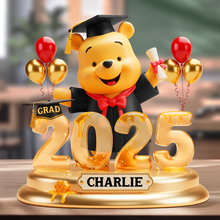 Load image into Gallery viewer, Celebrate Your Achievement! Bear Graduation Plaque - Personalized Gifts For Graduates Shaped Plaques PopCulturePrints