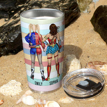 Load image into Gallery viewer, Personalized Sisterhood Tumbler - Fight Together Design Tumbler Cup PopCulturePrints