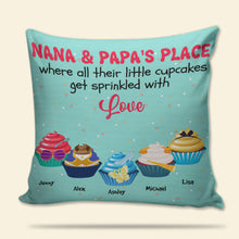Load image into Gallery viewer, Personalized Nana & Papa's Place Square Pillow Pillow PopCulturePrints