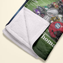 Load image into Gallery viewer, Touchdown Season Blanket - Personalized Gift for Sports Fans Blanket PopCulturePrints