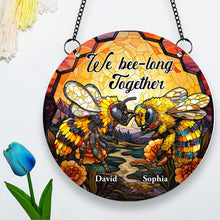 Load image into Gallery viewer, Personalized 'Bee-long Together' Suncatcher Ornament for Couples Suncatcher PopCulturePrints