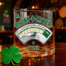 Load image into Gallery viewer, Celebrate St. Patrick's Day with Style - Personalized 11oz Drunk-O-Meter Glass for Friends & Family Glass PopCulturePrints