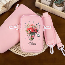 Load image into Gallery viewer, “Personalized Touch for Every Healer” - Birth Flower Stethoscope - Custom Bottle Carrier Bag Bottle Carrier Bag PopCulturePrints