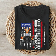 Load image into Gallery viewer, Personalized Off The Grid Jeep On The Road T-Shirt Shirts PopCulturePrints