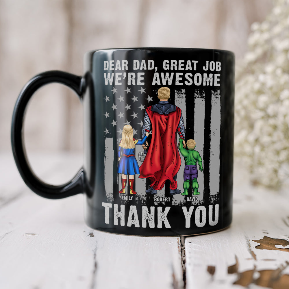 Personalized Superhero Father's Day Mug Coffee Mug PopCulturePrints