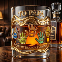 Load image into Gallery viewer, "To Papa, From the Reasons You Drink" - Personalized Glass Mug - Gift for Dad & Grandpa Glass PopCulturePrints