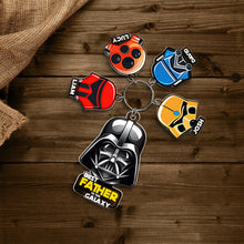 Load image into Gallery viewer, Custom Dad Keychain with Space Themed Charms Keychains PopCulturePrints