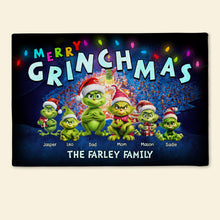Load image into Gallery viewer, Personalized Grinch Family Christmas Doormat Doormat PopCulturePrints