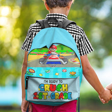 Load image into Gallery viewer, Personalized 'Ready to Crush' Backpack for Kids - Racing Theme Backpack PopCulturePrints