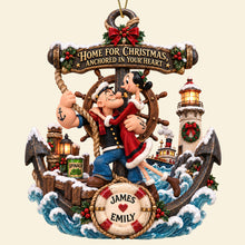 Load image into Gallery viewer, “Home for Christmas, Anchored in Your Heart” - Personalized Acrylic Ornament, A Unique Gift for Couples and Loved Ones Ornament PopCulturePrints