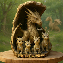 Load image into Gallery viewer, Our Dad is Arawrsome - Personalized Dragon Dad Plaque | Unique Gift for Dad & Grandpa Shaped Plaques PopCulturePrints
