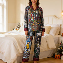 Load image into Gallery viewer, "Embrace the Spookiness!" - Personalized Spooky Pajama Set for Halloween - A Unique Gift for Friends and Family