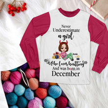 Load image into Gallery viewer, Personalized Knitting Lovers Pajamas - December Born Christmas Edition Pajama Set PopCulturePrints