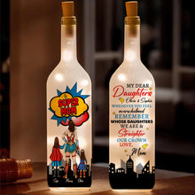 Load image into Gallery viewer, "Super Mom" - Personalized Bottle Lamp Gift for Mom and Daughters - Perfect for Mother's Day and Special Occasions Bottle Lamp PopCulturePrints