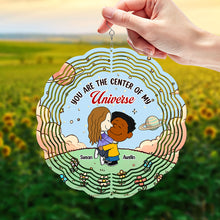 Load image into Gallery viewer, Personalized Wind Spinner for Couples - You Are the Center of My Universe Ornament PopCulturePrints