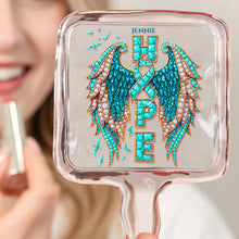 Load image into Gallery viewer, "Embrace Hope with Every Reflection" - Personalized Ribbon Awareness Handheld Mirror - Unique Gift for Loved Ones Mirror PopCulturePrints