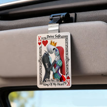 Load image into Gallery viewer, Drive Safe, You Are The King Of My Heart - Gothic Skeleton Couple Car Visor Clip | Personalized Gift for Couples Car Visor Clip PopCulturePrints