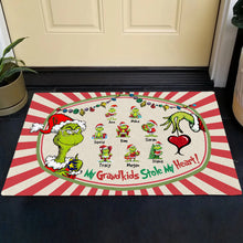 Load image into Gallery viewer, Custom Christmas Doormat for Grandma - Grandkids Stole My Heart Doormat PopCulturePrints