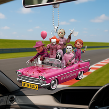 Load image into Gallery viewer, "We're Going Slashing!" - Personalized Horror Characters Car Ornament - Custom Gifts for Horror Movie Fans Ornament PopCulturePrints