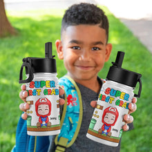 Load image into Gallery viewer, Personalized Super First Grade Water Bottle Tumbler Cup PopCulturePrints