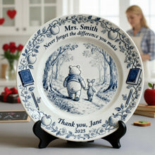 Load image into Gallery viewer, “Never forget the difference you make” - Personalized Teacher Appreciation Round Plate Gift Ceramic Round Plate PopCulturePrints