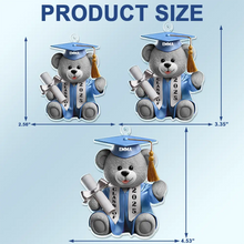 Load image into Gallery viewer, Celebrate Achievement with Graduation Bear - Personalized Acrylic Car Hanger for Graduates Acrylic Car Hanger PopCulturePrints