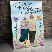 Load image into Gallery viewer, Personalized Blooming Together Poster for Older Couples Poster & Canvas PopCulturePrints