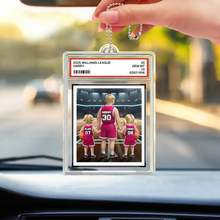 Load image into Gallery viewer, Basketball Quote: Dear Dad, Thank You For Teaching Me - Personalized Acrylic Car Hanger Gift for Dad and Grandpa Acrylic Car Hanger PopCulturePrints