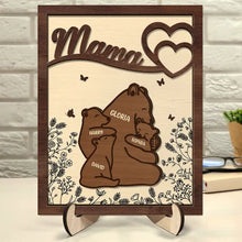 Load image into Gallery viewer, "A Mother's Love is Forever" - Personalized Nana Mama Bear 2-Layered Wooden Plaque - Gift for Mom and Grandma Wooden Plaque PopCulturePrints