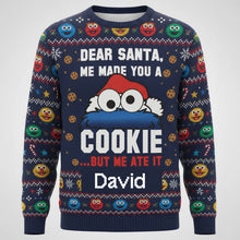 Load image into Gallery viewer, Dear Santa, I Made You a Cookie – Personalized Funny Ugly Sweater AOP Products PopCulturePrints