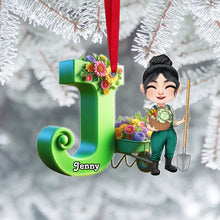 Load image into Gallery viewer, Personalized Garden Lover Alphabet Christmas Ornament Ornament PopCulturePrints