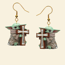 Load image into Gallery viewer, "Celebrate Faith with Style" - Baby Alien Acrylic Earrings, Personalized Gift for Christians Earrings PopCulturePrints