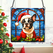Load image into Gallery viewer, Personalized Boston Terrier Christmas Suncatcher Ornament - Perfect Gift for Dog Lovers Suncatcher PopCulturePrints