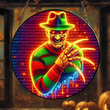 Load image into Gallery viewer, Personalized Halloween Horror Movie Stained Glass Ornament - Custom Name Gift Ornament PopCulturePrints