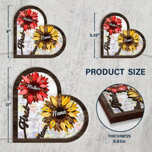 Load image into Gallery viewer, Sunflower First Mom Now Grandma - Personalized LED Light Wooden Plaque LED Light Wooden Plaque PopCulturePrints