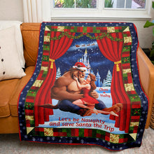 Load image into Gallery viewer, Let's be Naughty and Save Santa the Trip - Personalized Christmas Blanket for Couples Blanket PopCulturePrints