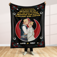 Load image into Gallery viewer, Personalized Galaxy Adventure Couple Blanket - Custom Valentine's Day Gifts Blanket PopCulturePrints