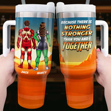 Load image into Gallery viewer, Personalized Superhero Couple Tumbler - You and I Together Tumbler Cup PopCulturePrints
