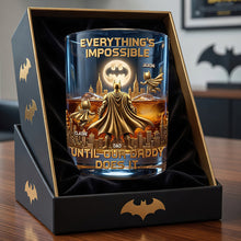 Load image into Gallery viewer, “Everything's Impossible Until Our Daddy Does It” - Customizable Strong Dad Round Glass - Unique Gift for Dad, Husband, or Grandpa Glass PopCulturePrints