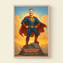 Load image into Gallery viewer, You're Our Superhero - Super Dad Canvas Print - Personalized Gift for Dad & Grandpa Poster & Canvas PopCulturePrints