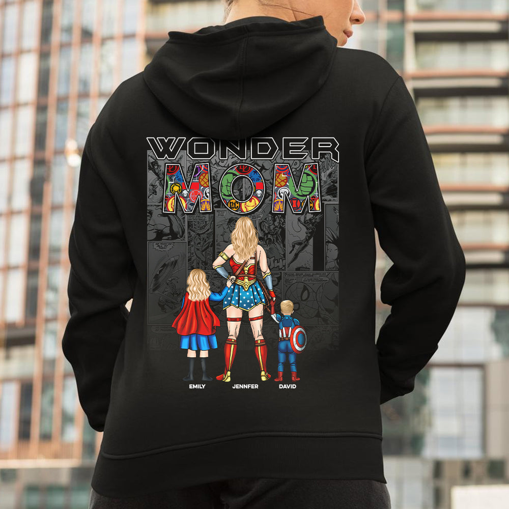 "A Wonder Mom Always Saves The Day" - Personalized Wonder Mom Shirt - Gift for Mom, Grandma and Super Moms Shirts PopCulturePrints