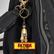 Load image into Gallery viewer, “Father of the Year” Personalized Keychain - Custom Gift for Dads, Grandfathers & Father Figures Keychains PopCulturePrints