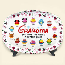 Load image into Gallery viewer, Personalized Grandma Cupcake Plate - You Bake The World a Better Place Resin Plate PopCulturePrints
