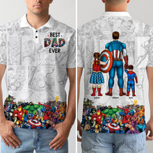 Load image into Gallery viewer, Personalized Super Dad 3D Polo Shirt - Custom Father's Day Gift Polo Shirts PopCulturePrints