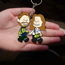 Load image into Gallery viewer, Custom Couple Keychain - Meaningful Personalized Valentine's Day Gifts Keychains PopCulturePrints
