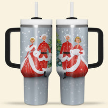 Load image into Gallery viewer, Vintage Christmas Personalized Tumbler with Handle Tumbler Cup PopCulturePrints