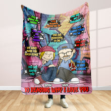 Load image into Gallery viewer, Personalized Couples Blanket - 10 Reasons Why I Love You Blanket PopCulturePrints