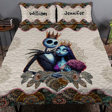 Load image into Gallery viewer, Valentine's Day Gifts: Spooky Love Personalized Quilt Bed Set for Couples - Unique Gift Blanket PopCulturePrints