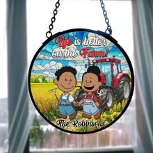 Load image into Gallery viewer, Unique Personalized Valentine's Day Gifts for Farmer Couples | Stained Glass Ornament Ornament PopCulturePrints